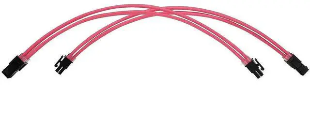 Alt view image 6 of 6 - Pink Braided PSU Sleeved Extension Cable Kit, 18AWG ATX 24Pin + EPS 8Pin + PCIe 8Pin with Cable Combs for Motherboard & Graphics Card