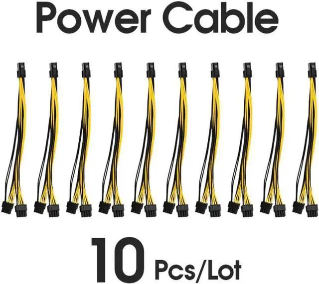 Main image of 10 Pack 260mm PCIe 8Pin Female to 8Pin(6+2) Male GPU Power Extension Cables for Graphics Card Mining Motherboard
