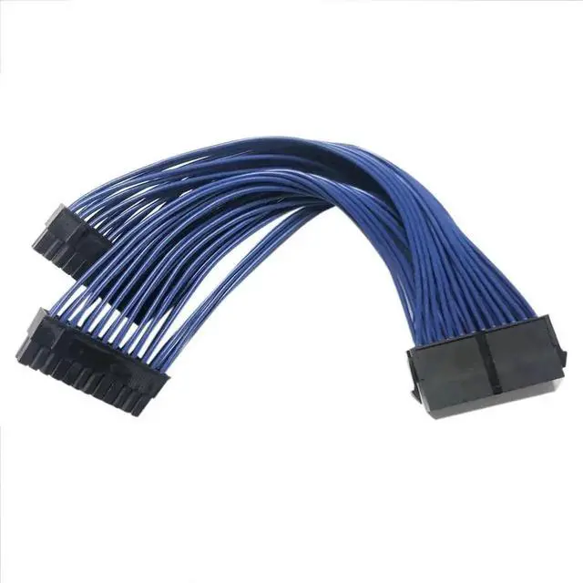 Alt view image 6 of 7 - 23.5cm ATX 24Pin 1-to-2 Y Splitter PSU Extension Cable, Male to Female Power Splitter Cord Replacement