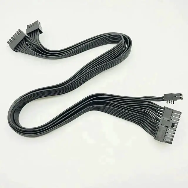 Alt view image 2 of 6 - 60cm Sleeved Modular PSU Cable, 10Pin+14Pin to ATX 24Pin (20+4Pin) Adapter Cord, 18AWG for Corsair AX1200 / AX1200i / RM Series Full Modular Power Supply