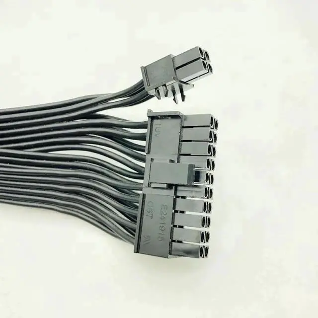 Alt view image 6 of 6 - 60cm Sleeved Modular PSU Cable, 10Pin+14Pin to ATX 24Pin (20+4Pin) Adapter Cord, 18AWG for Corsair AX1200 / AX1200i / RM Series Full Modular Power Supply