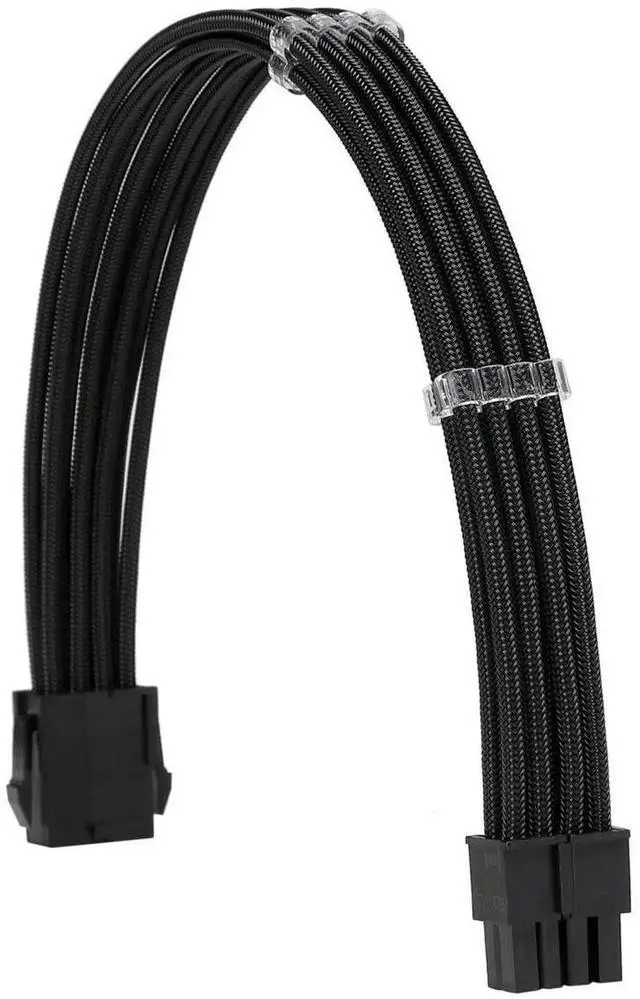 Alt view image 4 of 6 - Black Braided Sleeved PSU Extension Cable Kit, 18AWG ATX 24Pin + EPS 8Pin + PCIe 8Pin with Cable Combs for Motherboard & GPU