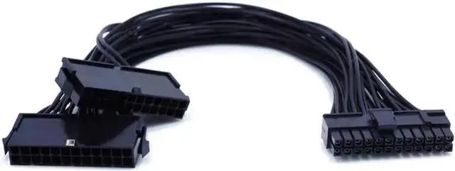 Main image of 30cm ATX 24Pin (20+4) Dual PSU Synchronous Startup Extension Cable, Male to Female Y Splitter Cord for BTC Mining Rig Dual Power Supply Synchronization