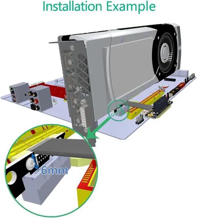 Alt view image 5 of 6 - Dual 90-Degree PCIe x1 to x1 Riser Ribbon Cable, PCI Express 1X Slot Extension Cord for Mining Machines