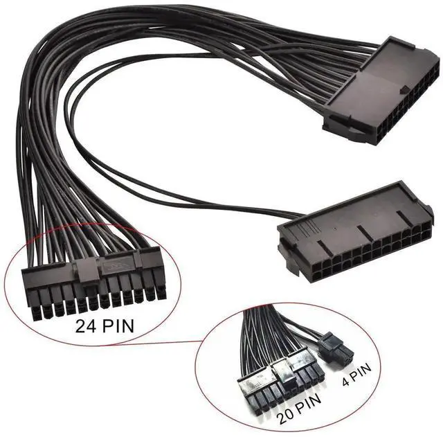 Alt view image 3 of 3 - Dual PSU Synchronization 24Pin ATX Motherboard Adapter Cable, 32cm (12.6 Inch)