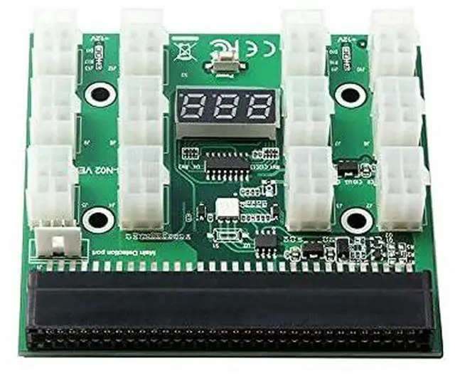 Alt view image 7 of 7 - 64Pin PCIe to 12-Port 6Pin 12V Breakout Board, HP Server PSU Conversion Adapter for BTC ETH Mining Rigs, Antminer & GPU Power Supply
