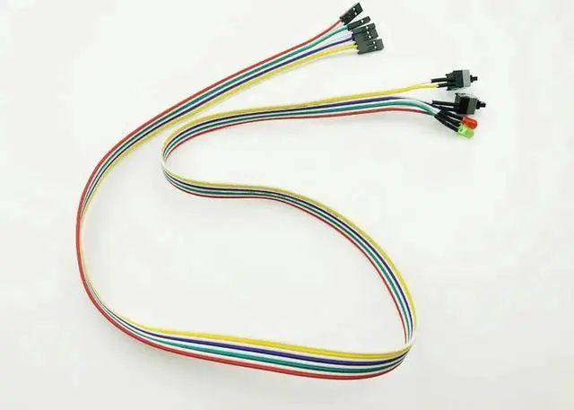 Alt view image 2 of 5 - 10 Pack PC Front Panel Cables, Power Switch + Reset + HDD LED Wires, 66cm Length for Desktop PCs, BTC Mining Rigs & Antminer Devices