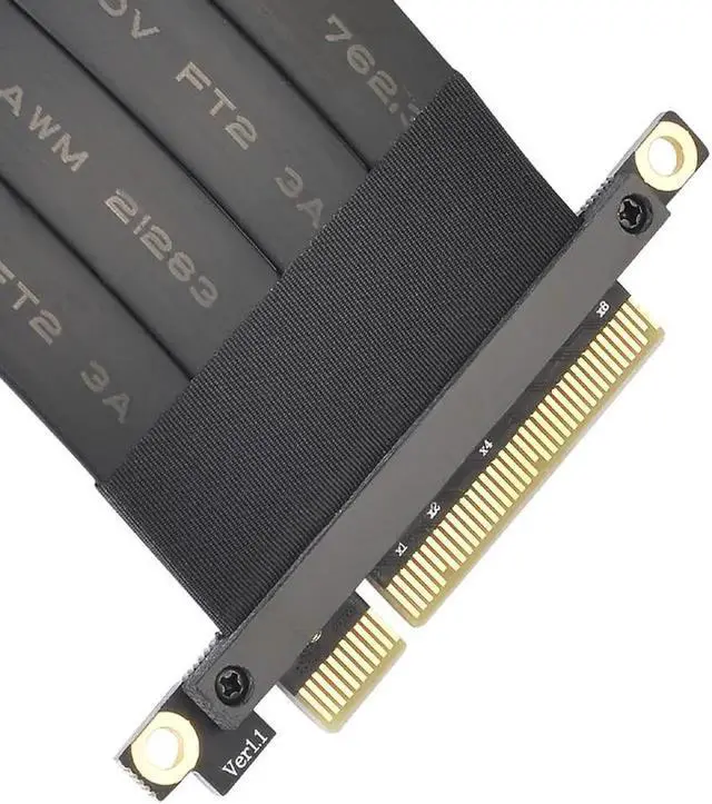 Alt view image 4 of 6 - PCIe 8X Male to 8X Female Extension Riser Cable, PCI-E Add-On Expansion Card Cord for BTC Mining Rig Assembly