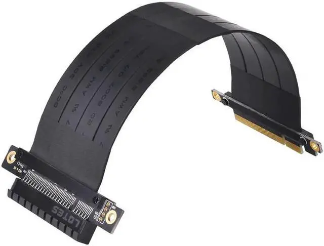 Alt view image 3 of 6 - PCIe 8X Male to 8X Female Extension Riser Cable, PCI-E Add-On Expansion Card Cord for BTC Mining Rig Assembly