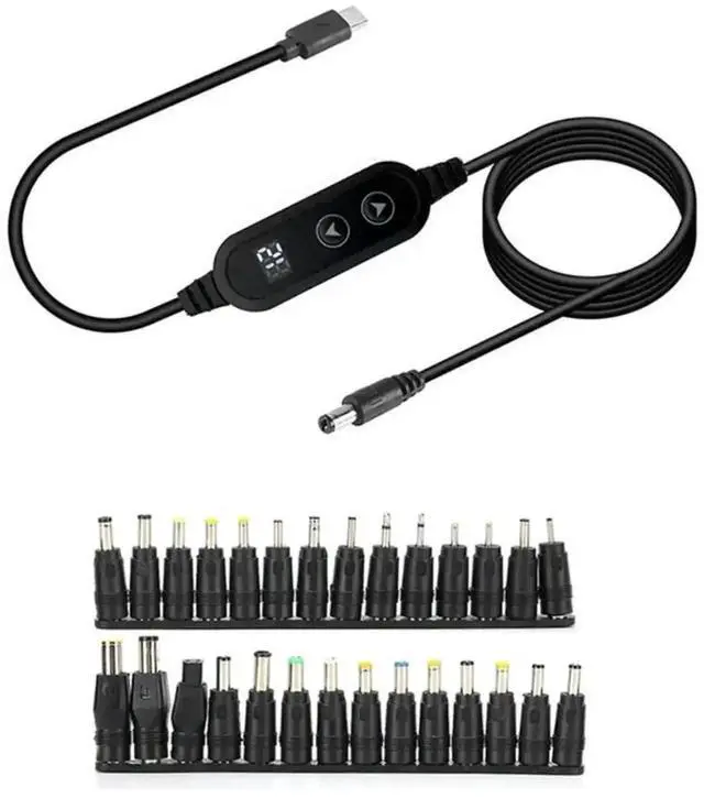 Main image of 100W USB-C to Universal Laptop DC Jack Charging Cable with 28 Interchangeable Connectors, Type-C Laptop Power Adapter Cord