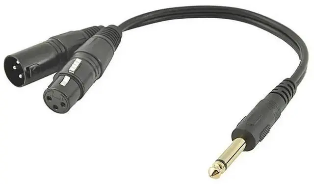 Alt view image 2 of 3 - 6.35mm (1/4 Inch) Stereo Jack to 3-Pin XLR Male/Female Audio Adapter Cable, Professional Mic Cord for Microphones, Speakers & Amplifiers