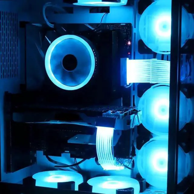 Alt view image 2 of 4 - Full White ARGB Strimer GPU Power Extension Cable Kit, Dual 8(6+2)Pin PCIe PSU Extension Cord, 5V 3Pin Addressable RGB Synchronization, White A-Style Connector for Custom White PC Chassis