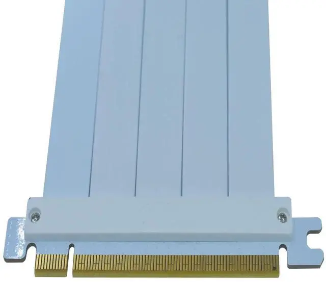 Alt view image 2 of 6 - 200mm White PCIe 4.0 x16 Right Angle GPU Riser Extension Cable