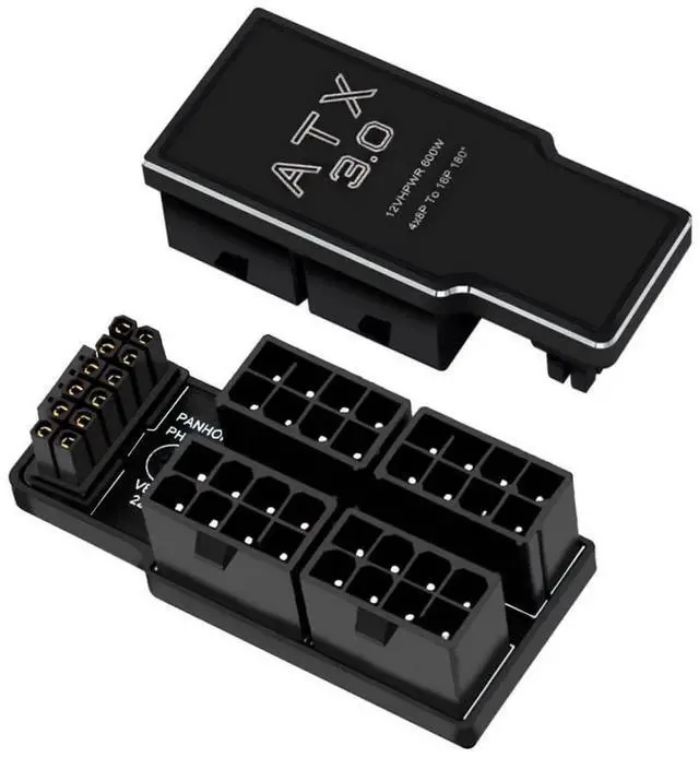 Alt view image 2 of 6 - 90° Up Angled ATX 8Pin×4 to 12VHPWR PCIe5.0 ATX3.0 16Pin Modular Power Adapter