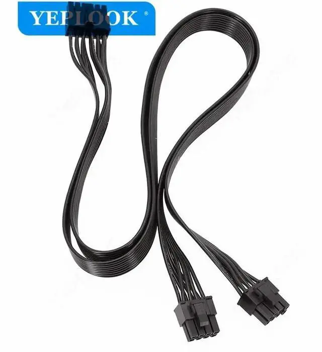 Alt view image 5 of 5 - 60cm 18AWG Modular GPU Power Cable, Corsair AX850/AX750/AX650 Specific 12Pin to Dual 8Pin (6+2Pin) VGA Cord