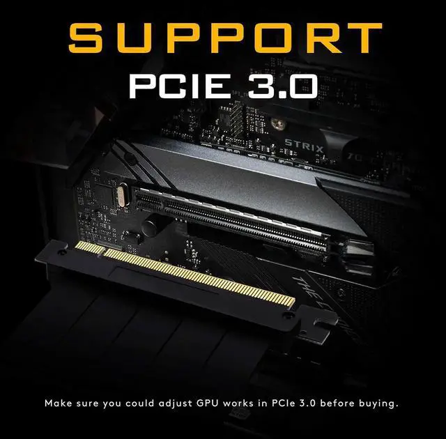 Alt view image 2 of 7 - 30cm PCIe 3.0 x16 Straight GPU Riser Extension Cable