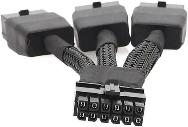 Alt view image 5 of 6 - 12VHPWR 12Pin to 3×8Pin PCIe GPU Power Adapter Cable for RTX 3060Ti/3070/3080/3090
