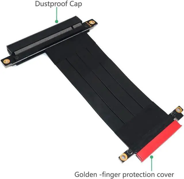 Alt view image 2 of 6 - PCIe X8 to X16 Riser Card Extension Cable, Gold-Plated Contacts PCI Express 8X to 16X Slot Adapter Card for BTC Mining Rig