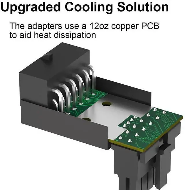 Alt view image 3 of 6 - Type A 90° Right Angle 12VHPWR Adapter, PCIe 5.0 16Pin GPU Power Connector, 600W, Compatible with RTX 3090Ti 4070Ti 4080 4090
