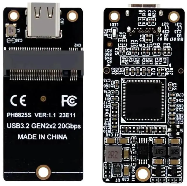 Main image of M.2 NVMe to Type-C Riser Adapter Board, USB3.2 Gen2x2 20Gbps (Up to 2000MB/s) ASM2364 Controller, Compatible with 2230/2242/2260/2280 M.2 SSD