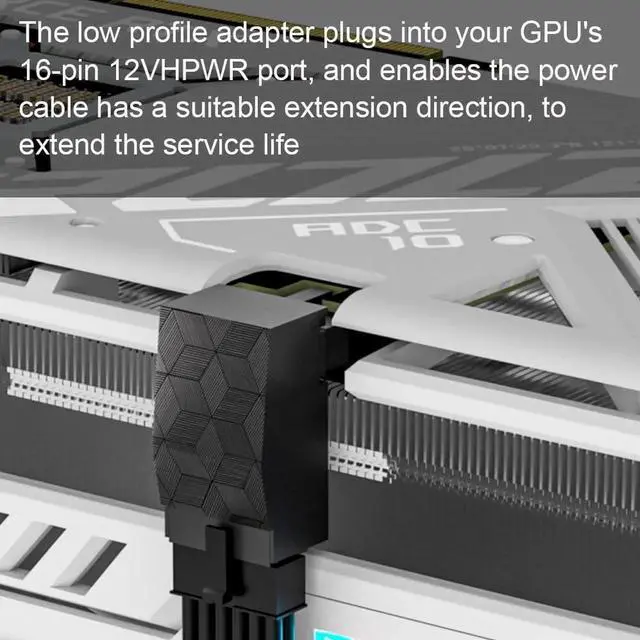 Alt view image 5 of 6 - 12VHPWR 90 Degree Right Angle Adapter, PCIe 5.0 16Pin (12+4Pin) 600W GPU Power Connector, Type A for RTX 3090Ti 4070Ti 4080 4090 Graphics Cards