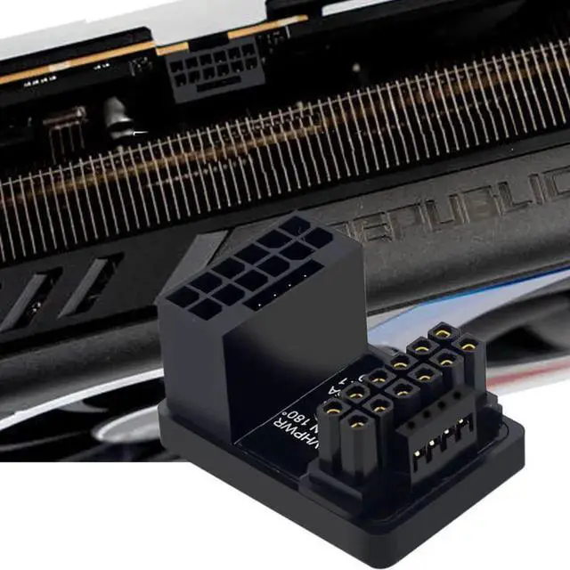 Alt view image 2 of 7 - U-Shaped Back Bend 12VHPWR Power Adapter, ATX3.0 PCIe 5.0 12+4Pin to 16Pin Up Angled Connector, Compatible with RTX 4080, 5090Ti Graphics Cards
