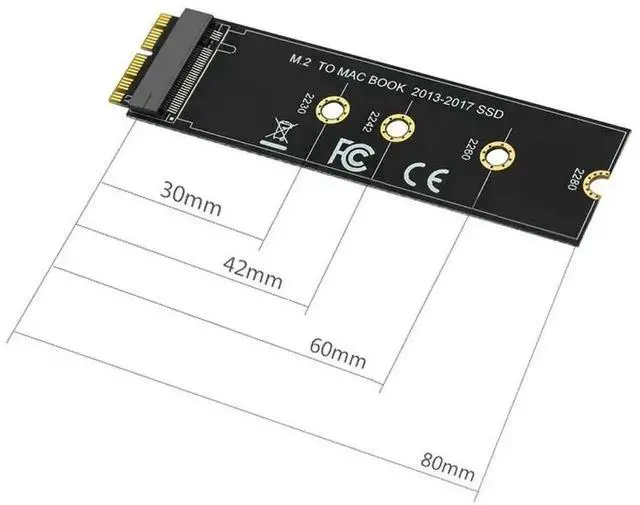 Alt view image 3 of 6 - M.2 NVMe SSD Converter Adapter Card, Storage Upgrade Kit Supporting NVMe/AHCI M.2 SSD, Compatible with MacBook Air & Pro Retina 2013-2017 A1465 A1466 A1398 A1502