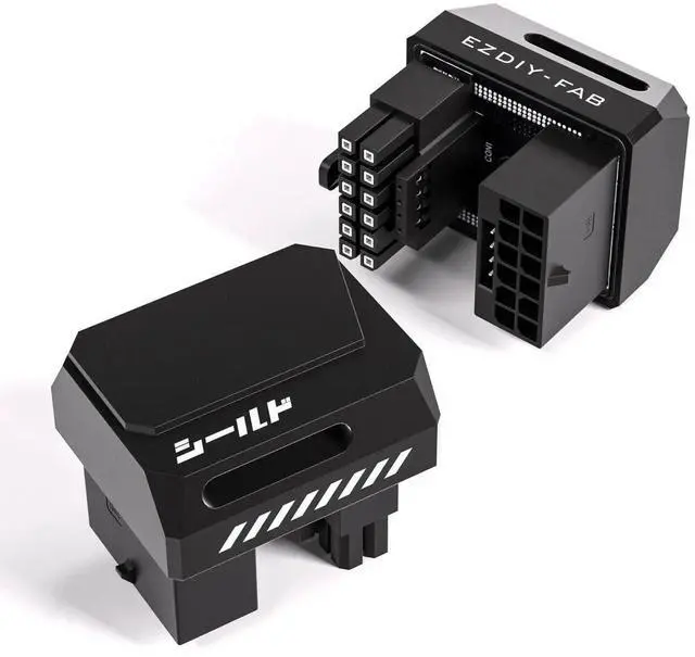 Main image of PCIe 5.1 RVS-Type 180° Angled 12V-2x6 12VHPWR GPU Power Adapter, 600W 12+4Pin Connector, Black, 1 Pack, Compatible with RTX 3090Ti, 4070Ti, 4080, 4090 Graphics Cards