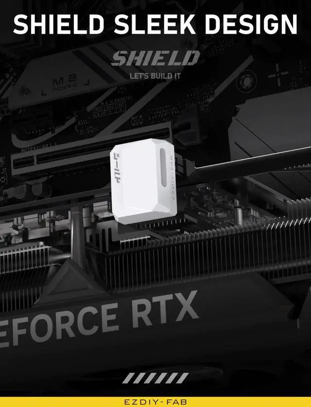 Alt view image 6 of 7 - PCIe 5.1 STD-Type 180° Angled 12V-2x6 12VHPWR GPU Power Adapter, 600W 12+4Pin Connector, White, 1 Pack, Compatible with RTX 3090Ti, 4070Ti, 4080, 4090 Graphics Cards