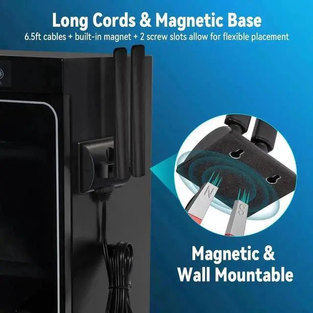 Alt view image 6 of 6 - 5dBi Tri-Band WiFi 6E Antenna, 2400-2500MHz+5150-5850MHz+5900-7125MHz, Compatible with Monkey King Gaming PC, FPV Drones & Security Cameras