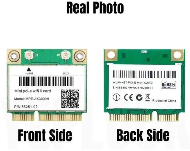 Alt view image 3 of 6 - MPE-AX3000H Mini PCIe WiFi 6 Network Card with AX200HMW Chip, Tri-Band 2.4G/5G/6GHz, 2400Mbps+574Mbps, Bluetooth 5.2, MU-MIMO for Laptop Upgrade