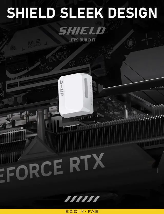 Alt view image 6 of 7 - PCIe 5.1 180 Degree 600W 12VHPWR Adapter, 12+4Pin 12V-2x6 GPU Power Connector, White RVS Type 1 Pack for RTX 3090Ti 4070Ti 4080 4090 Graphics Card