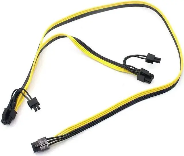 Alt view image 7 of 7 - 2 Pack PCIe 6Pin Male to Dual 8Pin (6+2) Male Splitter Power Cable, 18AWG GPU Modular Extension Cord