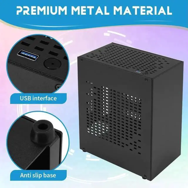 Alt view image 2 of 3 - A07 Full Aluminum Mini ITX HTPC Chassis, USB 3.0 SFF PC Case with PCIe GPU Riser Extension Cable