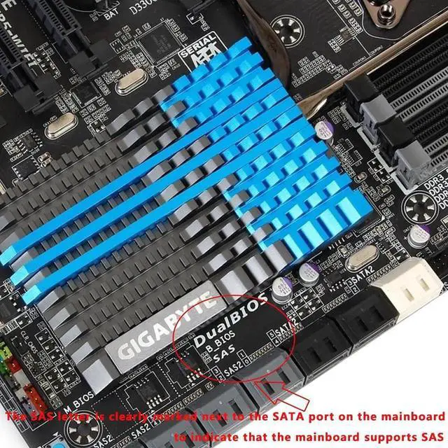 Alt view image 3 of 7 - SFF-8482 29Pin SAS to SATA 22Pin Adapter, SAS HDD to Mainboard SATA Port Converter