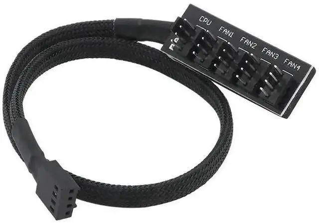 Main image of 1-to-5 4-Pin PWM Fan Splitter Hub, Compatible with 3Pin/4Pin PC Case Cooling Fan Extension Cable