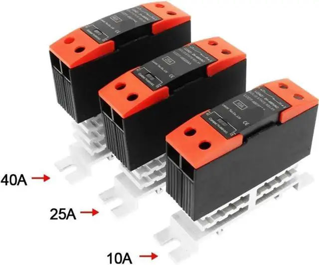Alt view image 5 of 5 - Single Phase DIN Rail Mount Solid State Relay SSR, 10A/25A/40A Optional with Heatsink, DC-Control-AC / AC-Control-AC / DC-Control-DC Versions Available (25A DC to DC)