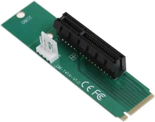 Alt view image 3 of 6 - 1Pc M.2 NGFF M Key Male to PCIe X4 Female Adapter Card, M.2 to PCI-E 4X Riser Converter with 4Pin Power Cable for BTC Mining Rig