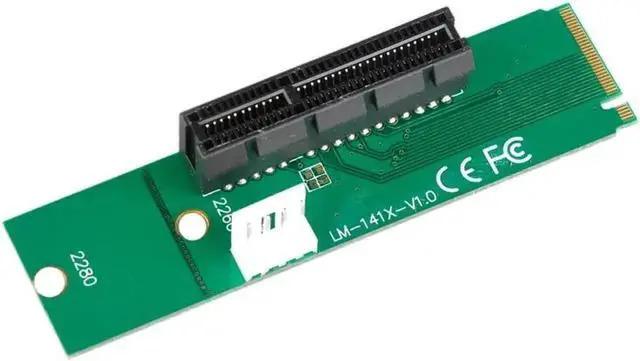 Alt view image 4 of 6 - 1Pc M.2 NGFF M Key Male to PCIe X4 Female Adapter Card, M.2 to PCI-E 4X Riser Converter with 4Pin Power Cable for BTC Mining Rig