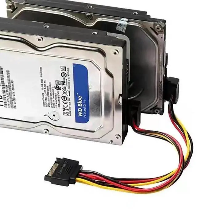 Alt view image 6 of 6 - 15Pin SATA Power Splitter Cable, 1 to 2 Right Angle SATA Extension Cord, PC Hard Drive SATA Power Adapter Wire