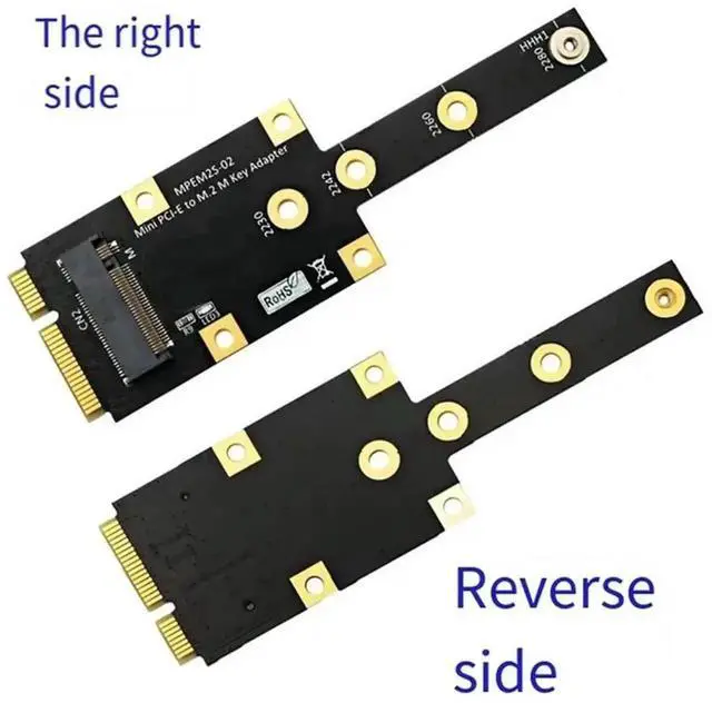 Alt view image 3 of 4 - M.2 NGFF NVMe Key M to Mini PCI-E Adapter Card, NVMe SSD to Mini PCIe Converter Expansion Module