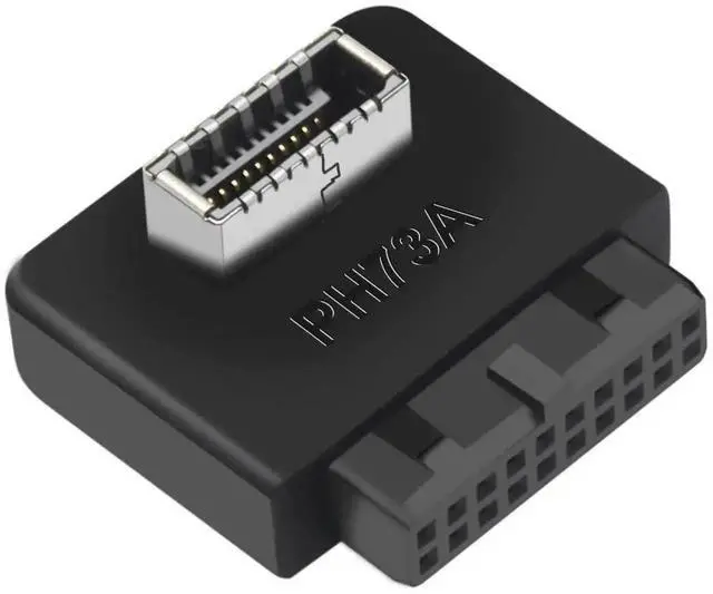 Main image of USB 3.2 Gen 2 Type-E Key-A to USB 3.2 Gen 1 (USB3.0) 20Pin Header Adapter, Black Internal Front Panel Converter for Motherboard Type-C Chassis