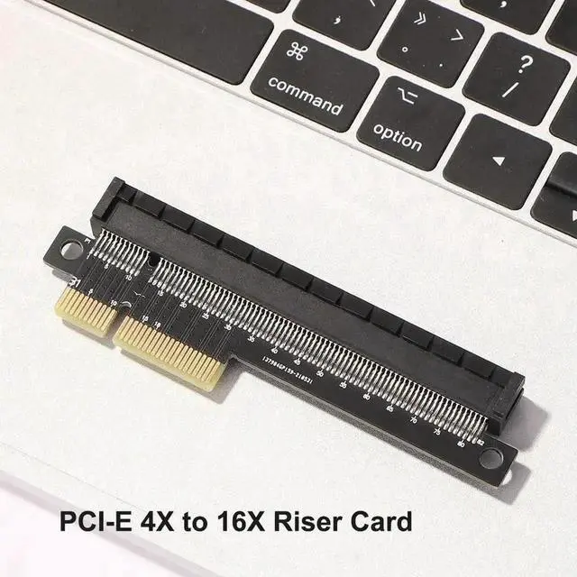 Alt view image 2 of 4 - PCI-E 4X to 16X Riser Card, PCI Express 4X Male to 16X Female Extension Adapter for Desktop Graphics Card Installation