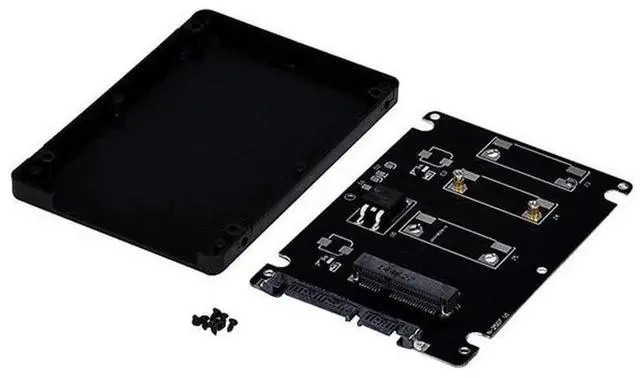 Alt view image 4 of 5 - Mini PCIe mSATA SSD to 2.5 Inch SATA3 Adapter Card with Enclosure & Mounting Screws