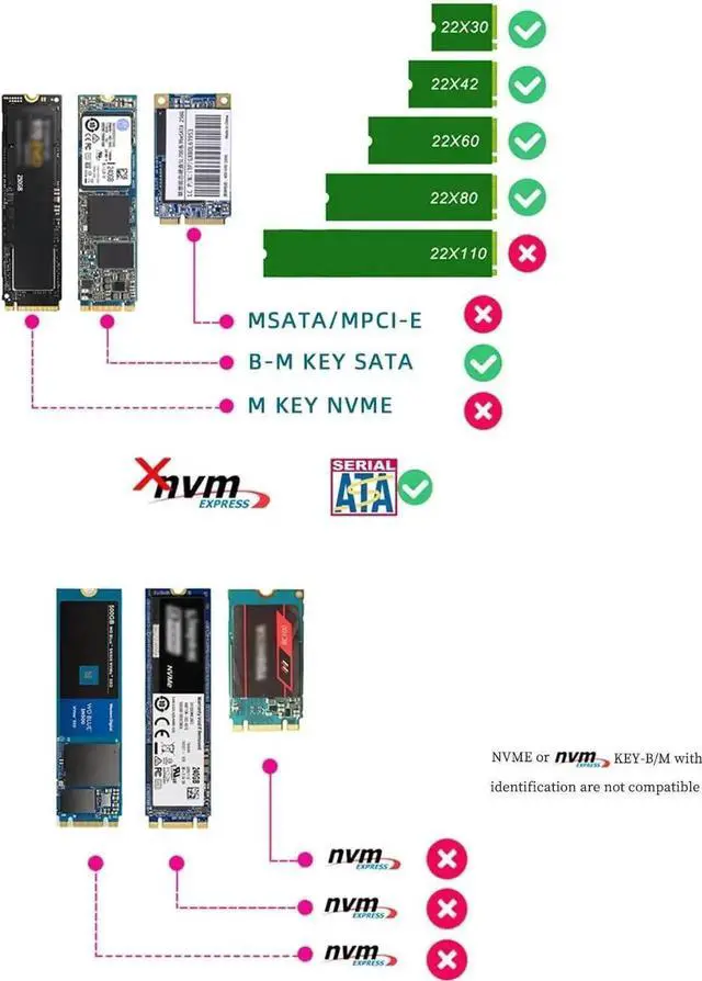 Alt view image 4 of 6 - CX25 M.2 B+M Key SATA to SATA3 Adapter Card, NGFF SATA SSD to 6Gbps SATA Interface Converter
