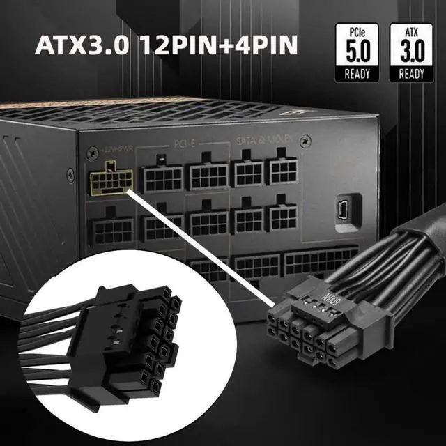 Alt view image 2 of 7 - ATX3.0 PCIe5.0 12VHPWR Modular Cable 16Pin to 16Pin for RTX 3080 3090Ti GPU