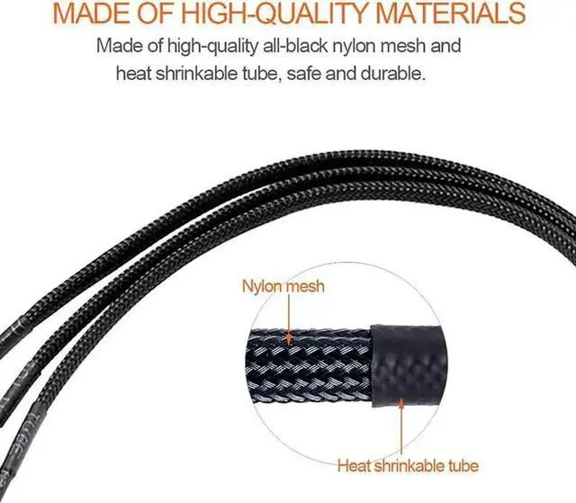 Alt view image 2 of 5 - Molex LP4 to Triple 3/4 Pin PWM Fan Splitter Cable, Sleeved 10 Inch Black PC Cooling Power Extension Cord
