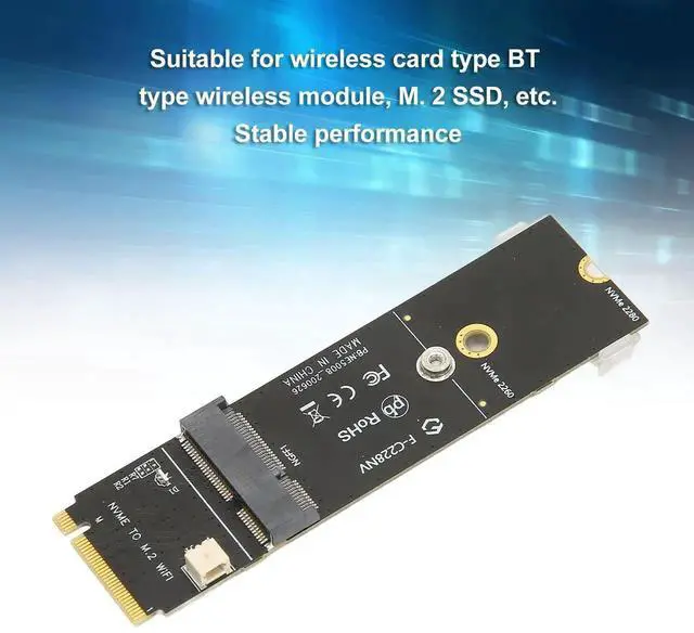 Alt view image 4 of 7 - M.2 A+E Key to M Key Riser Adapter Card, Supports WiFi Bluetooth Module & M.2 NVMe SSD