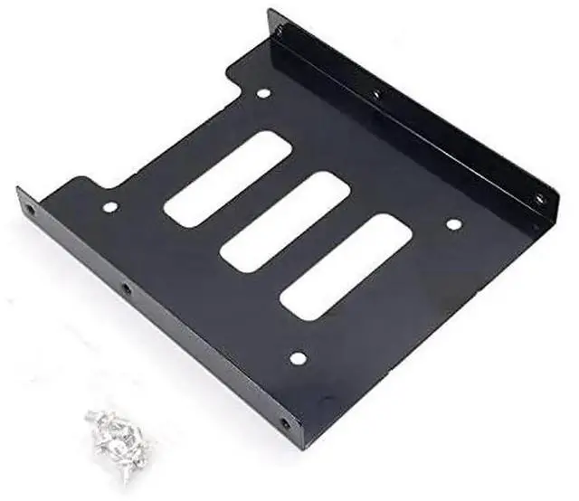 Alt view image 2 of 6 - 2.5" to 3.5" Metal HDD Mounting Bracket with IDE 4P to SATA 15P & SATA 3.0 Cables, Black Hard Drive Adapter for Desktop & Server SSD/HDD