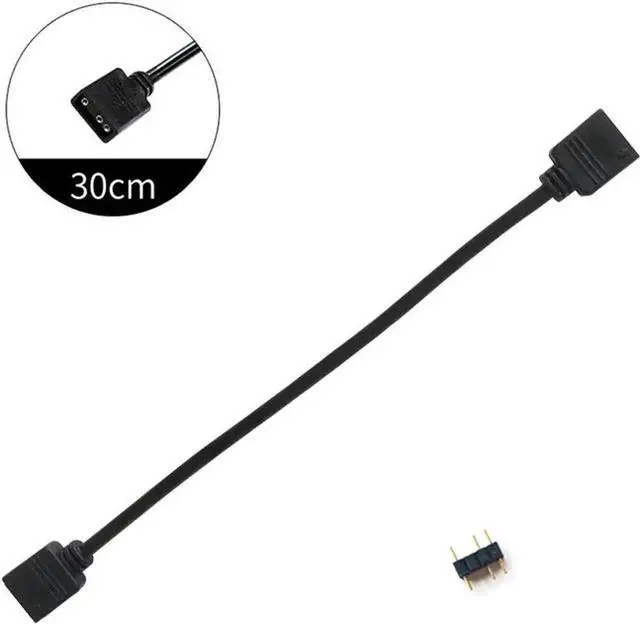 Alt view image 2 of 3 - 5 Pack 1ft 5V 3Pin RGB Female to Female Extension Cord, RBW LED Strip Gender Changer Adapter